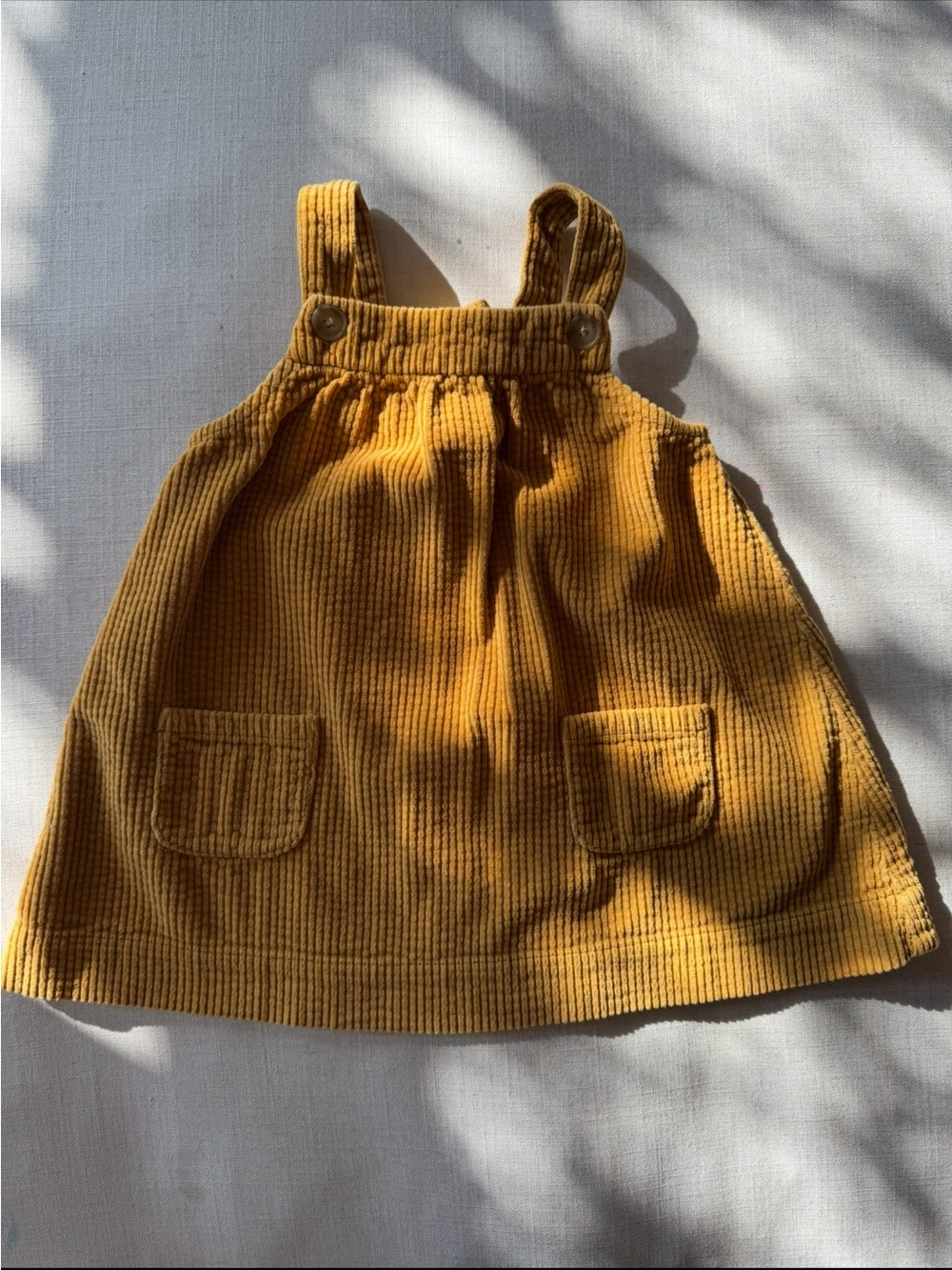 Sezane Mustard Yellow Corduroy Pinafore Dress for Kids